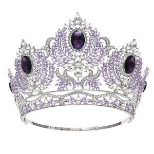 Diadème de luxe en alliage d'argent avec strass émeraude vert, couronne royale élégante pour mariage, concours de beauté, bal de promo - Product Image 2