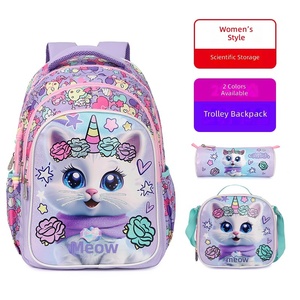 Sac à dos scolaire unisexe pour élèves du primaire (CP-CM2) en polyester respirant avec coussin d'air – Motif dessin animé - Product Image 2