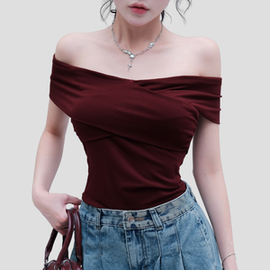 Camiseta OEM de fábrica para mujer, Color sólido, verano, manga corta, elegante, informal, diseño de pecho, estilo suave, moda - Product Image 5