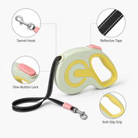 Nouvelle laisse en plastique pour animaux de compagnie, corde de traction pour chien, dispositif de traction en silicone, revêtement en caoutchouc, chaîne rétractable automatique réfléchissante pour la promenade
