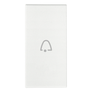 Pulsante per campanello con simbolo a campana assiale bianco, lunghezza 2,2 pollici, larghezza 4,4 pollici, altezza 0,5 pollici - Product Image 1