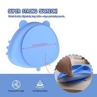 Plateau d'alimentation pour bébé en silicone de qualité alimentaire, assiette divisée, design tigre de dessin animé, assiette en silicone pour bébé