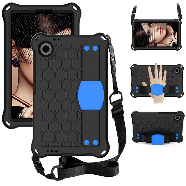For Samsung Galaxy Tab A9 8.7 Inch 2023 X110 X115 Friendly Kids Case Anti-shock EVA Foam Tablet Cover With Shoulder Strap