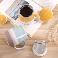 Mug cadeau en céramique promotionnel à grande capacité, très vendu, mug à café pour le petit-déjeuner, mug de bureau avec couvercle
