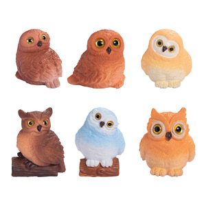 <b>Miniature</b> Realistic Owl Figurines Resin Garden Decor Desktop Ornament Indoor Outdoor Animal Shape Painted Finish - Product Image 1