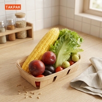 Houten voedselmandjes, houten cadeaumandjes, vierkante geventileerde fruitmandjes