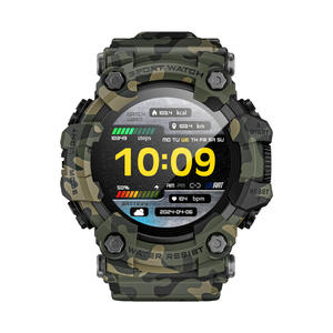 Montre intelligente de sport en plein air TFT pour répondre aux appels, boussole, lampe de poche, musique, bracelet TPU Android, IP68, GPS, moniteur de fréquence cardiaque - Product Image 1