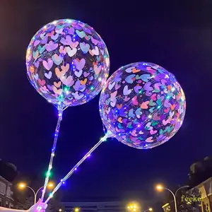 Balão impermeável leve para piscina, com flor e luzes led dentro