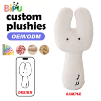 Jouets en peluche personnalisés BIPU en forme de note de musique, rembourrés en coton PP, faible MOQ, fabricant OEM, personnalisez votre design, à partir de 14 ans