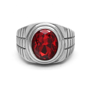 Anello in Acciaio Inossidabile 316L, Gioiello di Moda con Gemma, Regalo Personalizzato per Uomo, Prodotto in Metallo all'Ingrosso - Product Image 4