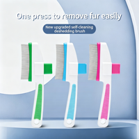 Peigne à aiguilles auto-nettoyant universel en acier inoxydable Love at Home pour chats, chiens et petits animaux - Peigne de toilettage et de massage pour animaux à un seul clic