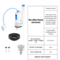 Universelles Dual-Flush-Toilettenventil-Set Kabelbetriebener Druckknopf ABS Umweltfreundliches Wassersparendes Reparaturset für 2-Zoll-Tankloch