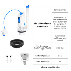 Kit de valve de toilette universelle à double <span class=keywords><strong>chasse</strong></span>, à commande par câble et <span class=keywords><strong>bouton</strong></span>-<span class=keywords><strong>poussoir</strong></span>, en ABS, écologique, pour économie <span class=keywords><strong>d</strong></span>'<span class=keywords><strong>eau</strong></span>, kit de réparation pour trou de réservoir de 2 pouces - Product Image 6