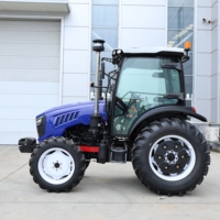 Tracteur agricole à roues certifié CE 90 CV 4x4, tracteur de ferme 90 CV 4x4 pour le labour et le travail du sol