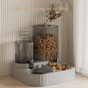 Distributore Automatico di Cibo e Acqua per Cani e Gatti, Elegante Ciotola 2 in 1 in Plastica di Lusso - Product Image 3