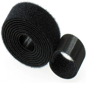 Cinta mágica negra de nailon reutilizable para zapatos gancho y bucle de doble cara - Product Image 1