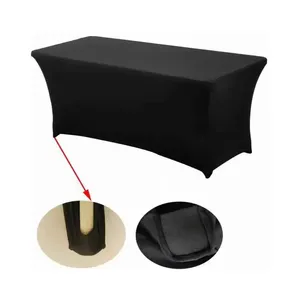 カスタムプリントフルカラーテーブルカバー4フィート6フィート8フィートスパンデックス優れた弾性テーブルイベント用布