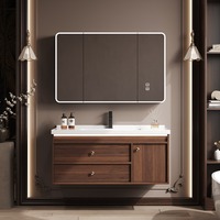 Meuble-lavabo de salle de bain de luxe en bois avec miroir intelligent, collection 2026 en promotion, ensembles en gros pour meubles-lavabos et vasques