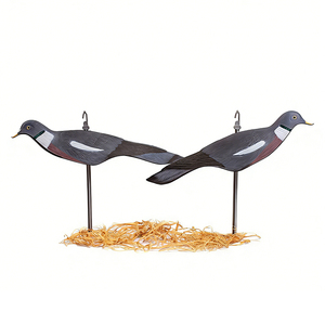 Set de Señuelos de Paloma de Media Concha con Estaca Metálica para Suelo, Superficie Flocada, Adorno de Simulación de Aves para Exteriores, Accesorio de Paisajismo - Product Image 1