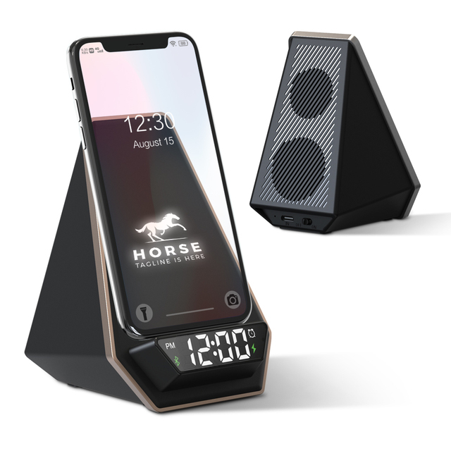 Best-Selling 15W for Digital Alarm Clock Uniquely Designed Wireless Charging Speaker Wireless Charger Speaker One Product
