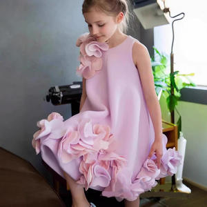 Nouvelle robe <span class=keywords><strong>pour</strong></span> enfants en 3D, robe à fleurs tridimensionnelle, jolie petite fille, style veste, tube droit, robe de princesse douce - Product Image 1