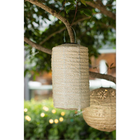 KanLong Lanterne en papier à énergie solaire personnalisée à LED, blanche, décoration suspendue de jardin pour le camping en plein air, durable et écologique