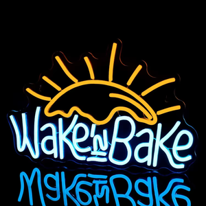 USB светодиодные неоновые огни желто-синие вывески для выпечки тортов в спальню магазины для дня рождения Настенный декор IP65 пластиковый неоновый свет - Product Image 2