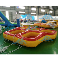 Aufblasbares 5-Personen Langlebiges Tragbares Donut-Boot, Schleppbares Wasserfahrzeug mit Fly Tube für Wassersport