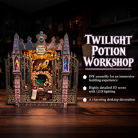 Kit de maison miniature DIY en gros avec lumière LED, puzzle 3D en bois, modèle de maison de poupée à construire pour adultes et enfants, cadeaux, décoration intérieure