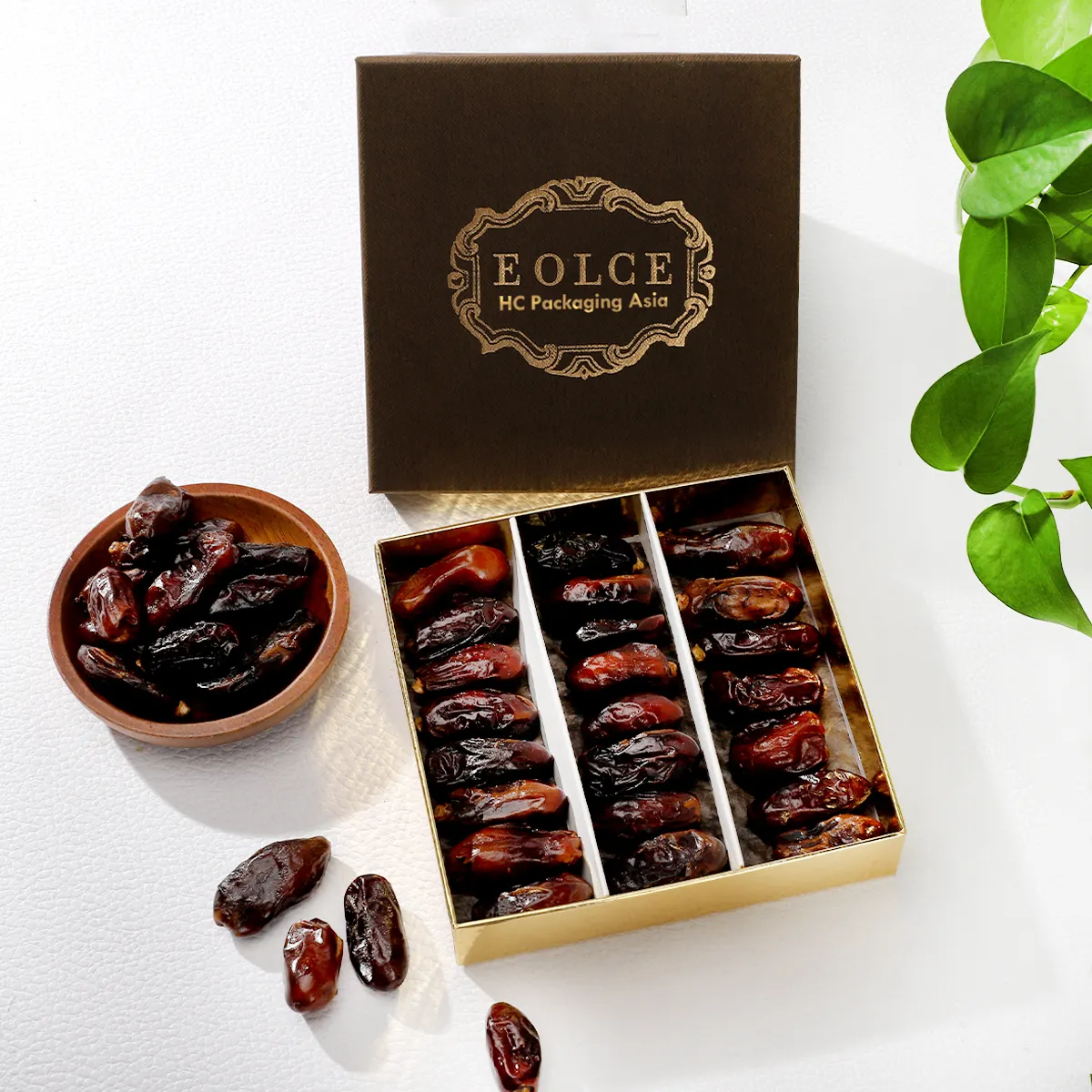 Kertas kerajinan ramping kotak coklat Arab cokelat tanggal kotak palem tren baru untuk valentine/hari Noel/hadiah untuk teman