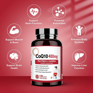 Hezong OEM CoQ10 Natural 400mg Cápsulas Blandas ANTIOXIDANTE MEJORADO <span class=keywords><strong>BioPerine</strong></span> Mejora la Inmunidad Sueño Energía Apoyo para el Corazón y el Cerebro 120 - Product Image 3