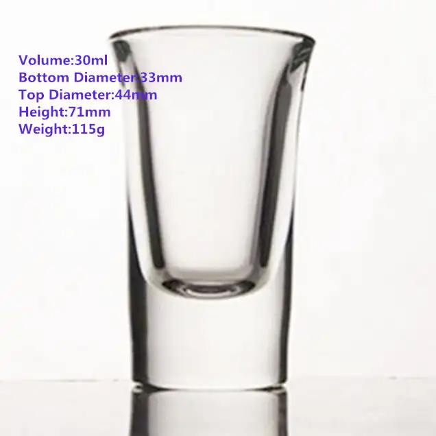 1 onça grosso fundo tiro copo de vidro de vidro de qualidade alimentar uma bebida para armazenar álcool licor
