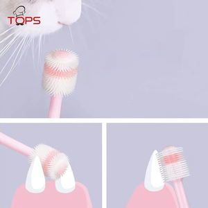 Tartaro di alta qualità per animali domestici di controllo morbido profondo pulito 360 cane silicone spazzolino da denti per animali domestici uso a casa per cani e gatti - Product Image 5