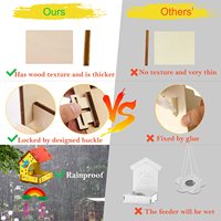 2 pièces par paquet Mangeoire à oiseaux en bois Carillon éolien DIY Cute Shape Building Educational Kit