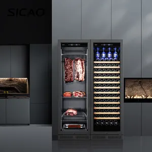 Large Capacity Meat Fridge Transparent Dry Age Meat Refrigerator Wine And Dry Aging Refrigerator With Light