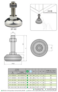 Có Thể Điều Chỉnh Kim Loại San Lấp Mặt Bằng Chân Phần Cứng Công Nghiệp Nhiệm Vụ Nặng Nề San Lấp Mặt Bằng Chân Chất Lượng Cao DT-50 - Product Image 6