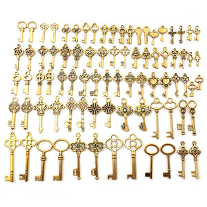 Giảm Giá Hỗn Hợp Mặt Dây Chuyền Chìa Khóa Kim Loại Hạt <span class=keywords><strong>Charm</strong></span> Vàng Cổ Để Làm Đồ Trang Sức Thủ Công Tự Làm - Product Image 1