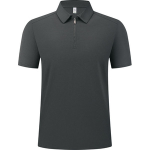 Polo unisexe léger en coton blanc à demi-zip, respirant, pour l'été, vêtement de travail fabriqué à Wuhan - Product Image 3