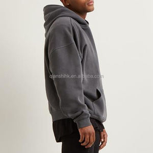 Fabricants de sweat à capuche uni vierge Streetwear unisexe avec logo personnalisé en éponge française imprimé bouffant essentiel sweat à capuche carré court - Product Image 6