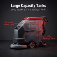 Nouvel équipement de nettoyage et de lavage de sols robotisé autonome électrique à batterie, marche automatique, efficacité 2600m²/h, 530mm