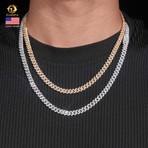 USA Local Stock Cuban <strong>Chain</strong> Moissanite Hip Hop Jewelry 6mm Moissanite Cuban Link <strong>Chain</strong> 925Silver Iced Out Cuban <strong>Bracelet</strong> for <strong>Men</strong> - Product Image 1