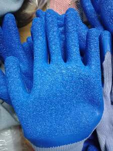 באיכות גבוהה 10 מד כותנה תעשייתית טבל קרינקל גומי מצופה בטיחות עבודה כפפות נגד החלקה בניין בניין - Product Image 5