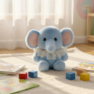 Peluche Elefante Personalizzato Ricamato, Simpatico Cartone Animato, Morbidissimo con Imbottitura in Cotone PP, Antistress - Product Image 4