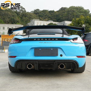 Offre Spéciale pour Porsche <span class=keywords><strong>Cayman</strong></span> 718 982 Boxster <span class=keywords><strong>GT4</strong></span> RS Kit carrosserie haute qualité Style Fiber de carbone diffuseur arrière pare-chocs à lèvre arrière - Product Image 4
