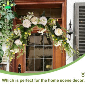 Flor Artificial Swag Colgante <span class=keywords><strong>de</strong></span> flor rústica para decoración <span class=keywords><strong>de</strong></span> puerta <span class=keywords><strong>de</strong></span> boda con peonía y <span class=keywords><strong>Aster</strong></span> para decoración <span class=keywords><strong>de</strong></span> hogar y eventos - Product Image 6