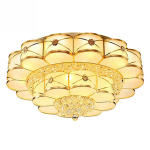 Nueva llegada luces modernas con forma de flor decoración de sala de estar lámpara de techo de cristal redonda LED concéntrica - Product Image 6