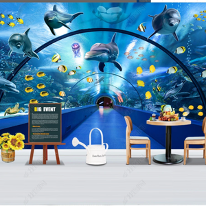 Murale 3D personnalisée de toutes tailles, décoration murale, scène de rêve du monde sous-marin, peinture murale, papier peint photo - Product Image 3