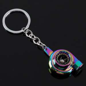 Manufacture Wholesale Custom Logo Design Creative Mini Turbo Turbocharger Keychain Spinning Turbine Key Chain Car <b>Keyring</b> - Product Image 6