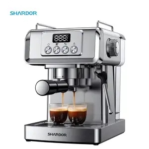 SHARDOR 1350W 20 Bar pompa ve güçlü süt köpürtücü Tank yapımcısı tek ve çift atış otomatik kapuçino Espresso kahve makinesi