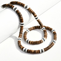 Collier personnalisé en pierre naturelle œil de tigre et perles de coquillage Puka, perles de coquille de noix de coco marron, bijoux de plage d'été en coquillages et conques